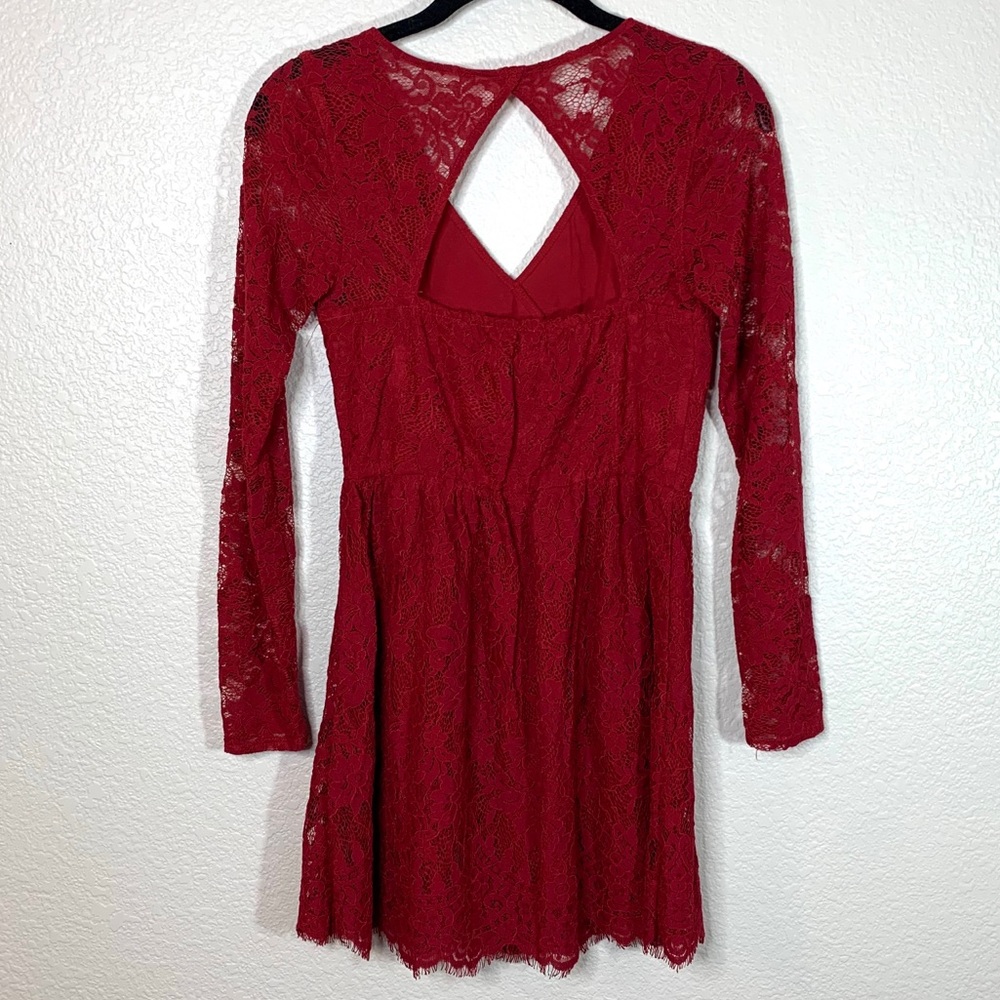 Abercrombie &Fitch Red Lace XXS Long Slee… - Picture 6 of 10
